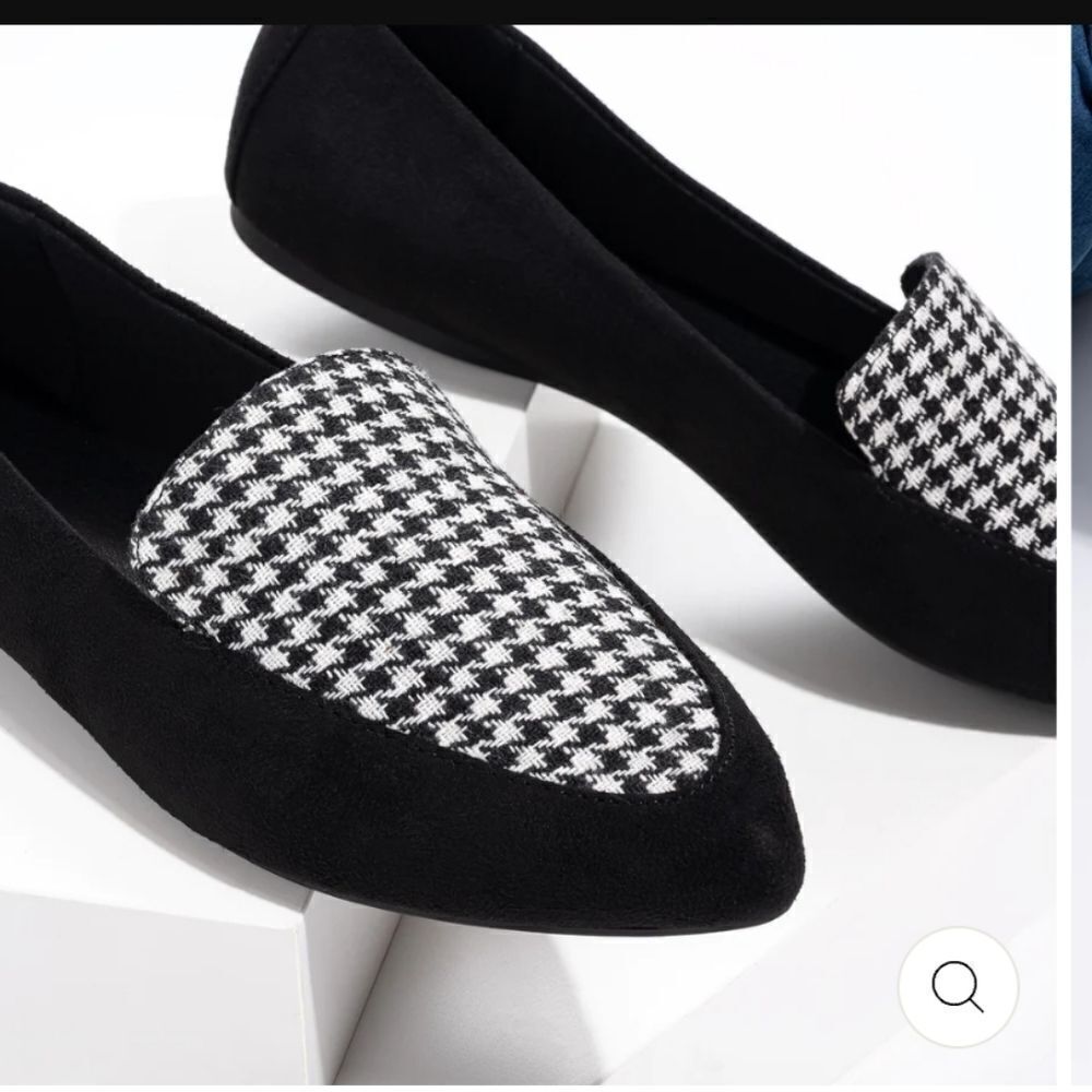 NWOB Essex Lane El-aleanor Suede and Houndstooth loaders - Picture 4 of 5